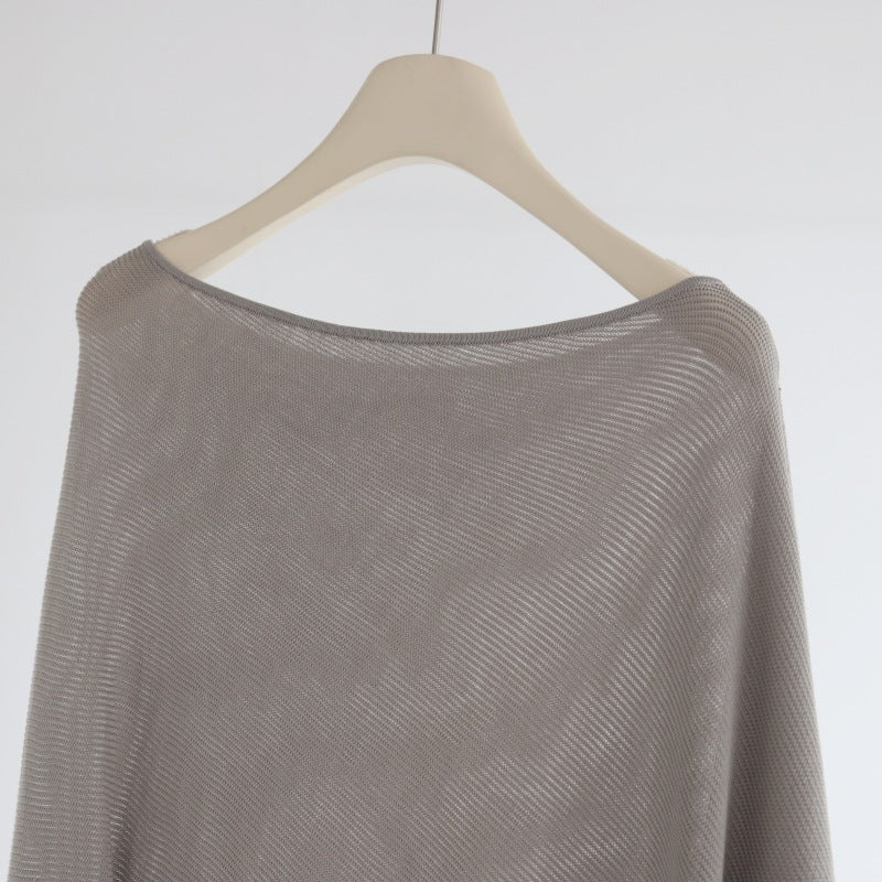 Sleeveless One-piece Shawl-style Knit Top