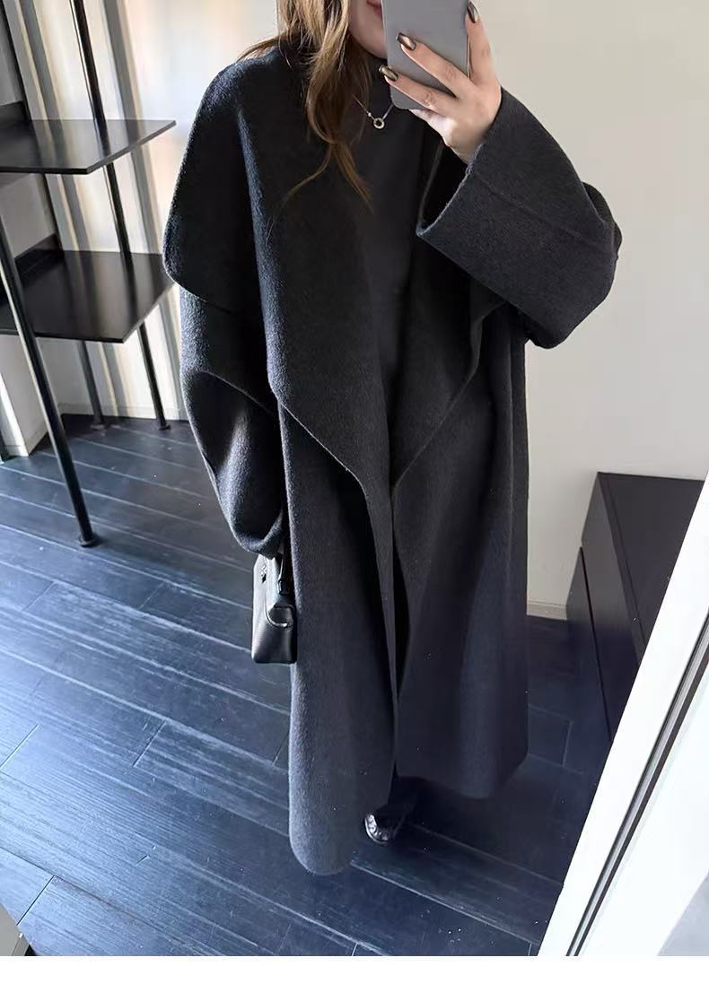 Fashionable Double-Faced Wool Coat For Women