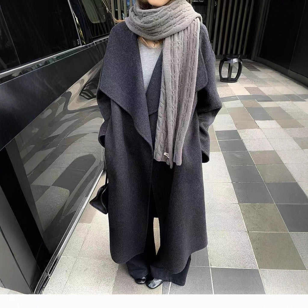 Fashionable Double-Faced Wool Coat For Women