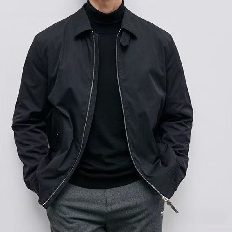 British Retro Solid-Color Versatile Fashionable Long-Sleeve Jacket