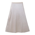Fashionable Simple Versatile Satin Pleated Midi Skirt