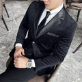 Men's Thick Slim-Fit Patchwork Leather Jacket