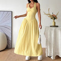 European And American-style French Deep V-neck Backless Dress