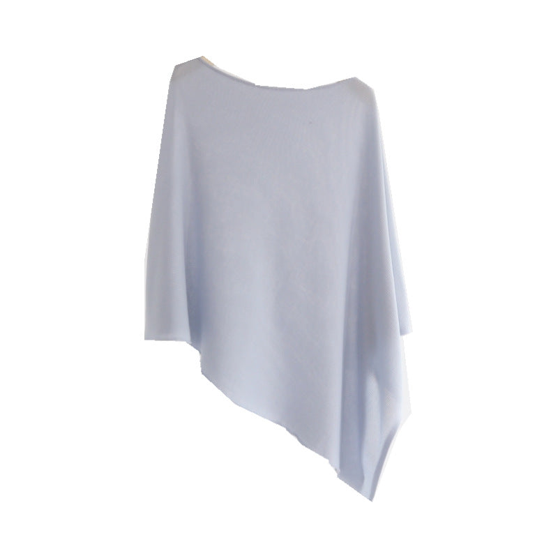 Sleeveless One-piece Shawl-style Knit Top